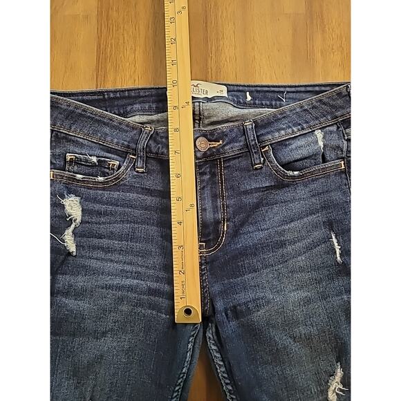 Hollister Mid Rise Super Skinny Jeans Size 7S Short 28x26 Distressed EUC - Picture 7 of 8